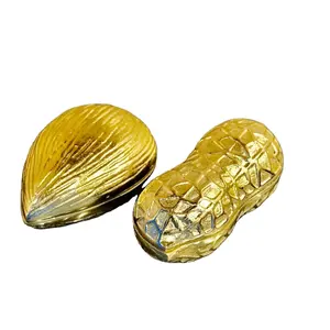 金属プレミアム品質の家の装飾ドライフルーツボウルゴールドメッキピーナッツとアルモント2ボウルのセット