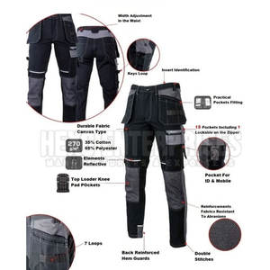 Vêtements de travail réfléchissants pantalons de sécurité pantalons de sécurité imperméables vêtements de travail pantalons de sécurité pour hommes - Product Image 2