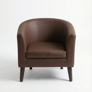 Sofá Tapizado para Sala de Estar y Dormitorio, Sofá de Dos Plazas para Espacios Pequeños, Sillón Seccional con Cojines y Respaldo Curvo de Madera - Product Image 1