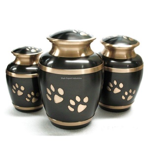 Urnes de crémation en métal de couleur bleu marine empreinte de patte urnes de crémation urnes funéraires de stockage adaptées aux cendres d'animaux et de nourrissons - Product Image 5