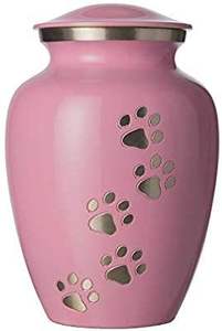 Elite Brass Paws Print <b>Pet</b> <b>Urn</b> Red Attractive Cremation Memorial Keepsake for Cat and Dog Metal Ashes <b>Urn</b> - Product Image 4