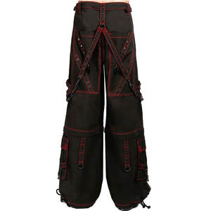Pantalones Góticos Negros para Mujer, con Tachuelas y Costuras Rojas, Moda Gótica 2026 - Product Image 3