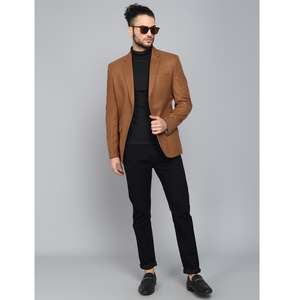 Blazer double boutonnage caramel pour homme, de qualité supérieure, élégant, tissu de qualité supérieure, pour la mode masculine, disponible au meilleur prix - Product Image 1