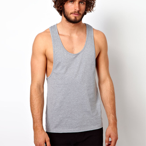 Hommes 100% coton débardeur solide décontracté Fitness gilet respirant entraînement Stringer brodé tricoté vêtements de sport pour une utilisation en salle de sport - Product Image 5
