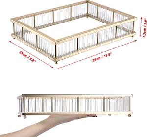 ถาดโลหะและกระจกอเนกประสงค์ที่เป็นเอกลักษณ์ถาดตกแต่งบ้านของตกแต่งบ้านชิ้นกลางของเทศกาลของขวัญและของขวัญในอุดมคติขายดี - Product Image 5