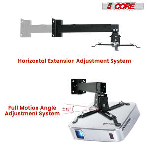 5Core <b>Projector</b> <b>Mount</b> Ceiling Wall Universal Holder Adjustable Low Profile Capacity 40lb - Product Image 6