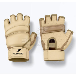 SONISPO Training Gloves Half Finger PU Leather Velcro Wrist Gym Fitness Unisex - Product Image 1