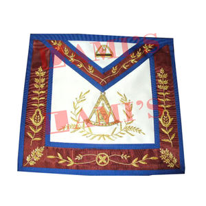 OEM Service Custom Handmade Scottish Rite Lux 14 Degree Masonic Apron With Bullion <b>Wire</b> Embroidery and Sequin Decoration - Product Image 1