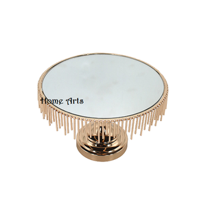 เซิร์ฟเวอร์เค้กทรงกลมทำจากแก้วและเหล็ก2ชั้นขนาดสั่งทำได้ - Product Image 3