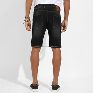 Nardon Apparel Custom Men's Sporty Solid Casual Mid Waist Denim Shorts 100% Poliéster Tejido Transpirable Vintage Tejido de punto - Product Image 2