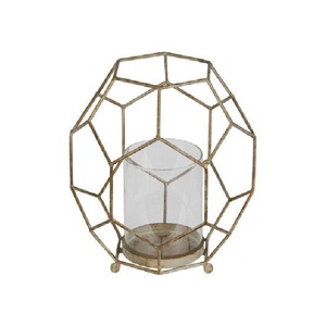 Bougeoir en fil de fer de conception géométrique ouragan Noël écologique fait à la main meilleure arrivée garde les bougies en sécurité à l'intérieur - Product Image 6