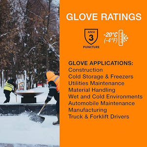 Guantes de Trabajo de Invierno de la Mejor Calidad, Guantes de Mecánico de Cuero Sintético Negro Gris para Clima Frío, Luz LED para Trabajo de Tráfico - Product Image 6
