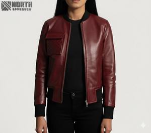 Chaqueta universitaria bordada de diseño personalizado para mujer Chaqueta de abrigo de invierno al por mayor más vendida Chaqueta de cuero personalizada para mujer - Product Image 3