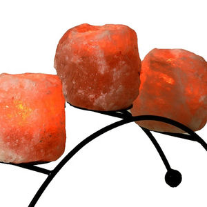 Vente en gros de haute qualité sel rose de l'Himalaya bougeoir à trois trous forme naturelle sculptée lampe de décoration bas quantité minimale de commande - Product Image 6