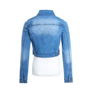แจ็กเก็ตยีนส์ฟอกกลับได้ทรงสลิมฟิตของผู้หญิงแจ็กเก็ตยีนส์ขนาดใหญ่พิเศษพิมพ์ลายแฟชั่นฤดูหนาว - Product Image 4