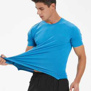 Camiseta deportiva informal de manga corta para hombre, camiseta de entrenamiento, secado rápido, fina, alta elasticidad, talla superior para correr - Product Image 6