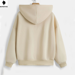 เสื้อมีฮู้ดแบบสวมหัวของผู้ชายผ้าเทอร์รี่ผ้าฝ้าย100% น้ำหนักเบาลายนูนทึบออกแบบได้ตามต้องการสำหรับฤดูหนาว - Product Image 2