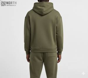 Ensemble 2 pièces de pantalons de survêtement et sweat à capuche vintage sérigraphiés personnalisés Survêtements de jogging 100% coton de luxe unisexe - Product Image 2