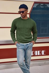 Breathable <b>Plus</b> <b>Size</b> Men's Crewneck <b>Sweaters</b> 2024 High Quality <b>Plus</b> Cotton <b>Sweaters</b> Men Casual Sweatshirts for Men 2024 - Product Image 4