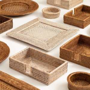 Servilletero de ratán blanco de alta calidad, diseño personalizado para fiestas de boda y hoteles, superventas - Product Image 4