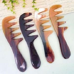 Natural Premium Handmade Horn <b>Comb</b> with Fine and <b>Wide</b> Teeth Handmade Buffalo Horn <b>Comb</b> for Hair Styling available - Product Image 3