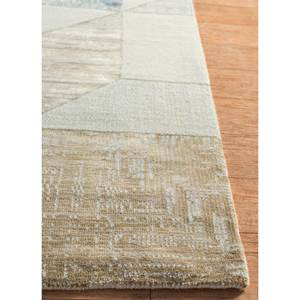 Tapis en laine et soie de bambou noué à la main Kavi gris et noir, motif Théorie du Chaos, géométrique, style bohème, pour la maison, le couloir, modèle rectangulaire - Esk-726 - Product Image 4