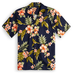 Chemise hawaïenne Aloha de plage à manches courtes en sergé décontracté à la mode pour hommes, motif personnalisé, conception de boutons d'impression numérique pour les vacances - Product Image 5