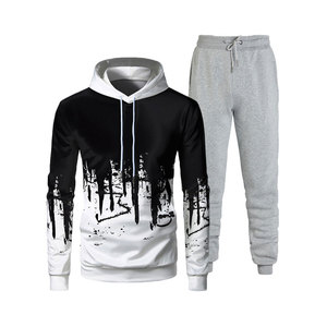 OEM/ODM sudaderas con capucha personalizadas y conjuntos de Jogger logotipo sólido Sudadera con capucha chándal de algodón de peso pesado - Product Image 3