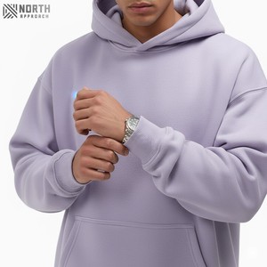Sweat à capuche unisexe de luxe en polaire 180g, poids lourd, impression de logo personnalisé, design à épaules tombantes, respirant, séchage rapide, haute qualité - Product Image 3