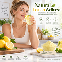 Poudre d'extrait de citron LongBio, bioflavonoïdes 50%, extrait de fruit de citron UV pour compléments alimentaires, OEM ODM, approvisionnement en vrac