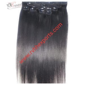 Venta al por mayor Real Clip Ins Cabello humano 100% Cabello Remy Virgen Cabello crudo - Product Image 1