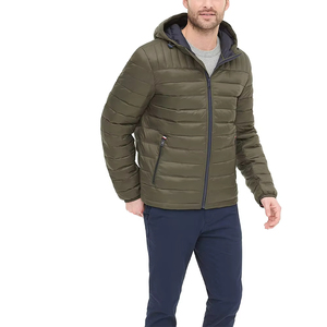 High Quality Men's Casual Winter Puffer Jacket Nylon Shell With Zipper Closure XL Size Hooded <b>Bubble</b> <b>Coat</b> Style Down Material - Product Image 6