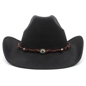 Sombreros de vaquero de cuero de alta calidad personalizados OEM al por mayor Material de alta calidad con colores personalizados Tamaño cuero vaquero - Product Image 2