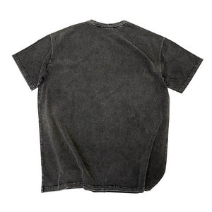Camiseta de Hombre al por Mayor con Lavado Ácido, Estilo Urbano Hip Hop, 100% Algodón, con Logotipo, Camiseta Lavada con Ácido a Precio Económico - Product Image 2