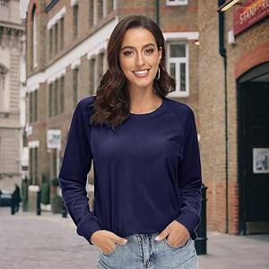 clean minimal lightweight cotton breathable relaxed <b>comfy</b> everyday Women Sweatshirts classic - Product Image 5