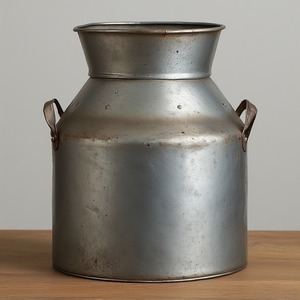 Bidon de lait galvanisé antique de ferme classique avec poignées solides parfait pour les cuisines jardin café extérieur et intérieurs rustiques - Product Image 6