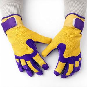 Venta caliente precio de fábrica cuero de vaca genuino béisbol deportes entrenamiento guantes de cuero nuevo estilo guantes de cuero digitales - Product Image 5