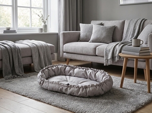 Lit pour animaux de compagnie transformable ovale moyen (textile) - Product Image 4