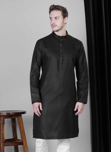 Premium Quality Classic Black <b>Kurta</b> Pajama for Wedding Functions Religious Events and Casual Use Available for Affordable Price - Product Image 2