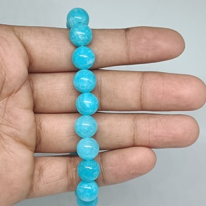 Pulsera de piedras preciosas hecha a mano de Chakra Unisex, cuentas de Jade azul y energía elástica de cristal estirable para regalo - Product Image 4
