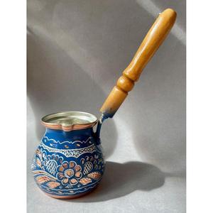 Mid Century Style Decorative Copper Tea Making Pot Mid Century Eco Friendly Antique Copper Vintage Coffee Pot <b>Wooden</b> <b>Handle</b> - Product Image 3