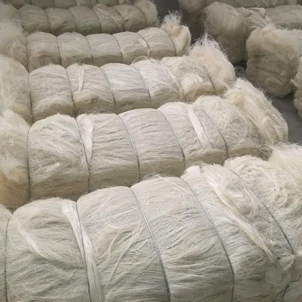 サイザル麻繊維漂白白100% 天然/高品質サイザル麻繊維/生サイザル麻繊維材料。