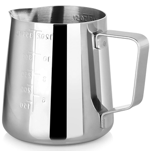 304 Edelstahl Milchaufschäumkrug Latte Art Krug Espresso Kaffee Barista Milchkrug mit Skala 350ml 1000ml - Product Image 1