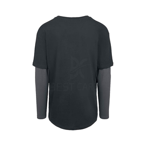 T-shirts pour hommes à double couche de haute qualité, vêtements d'été, couleur personnalisée, 100% coton, respirant, léger - Product Image 3