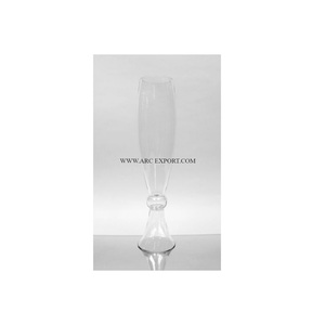 Verre clair grande taille maison intérieur fleur décoration trompette merveilleuse conception forme ronde table haut classique trompette en inde - Product Image 1