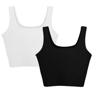 Omen's asasual olours ibibbed roropped ank OP con leleeveless rorop OP holop holesale YM ear Lim oooose rorop OP ASIC IIB nnit - Product Image 3