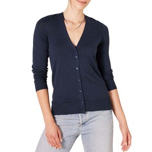 Wholesale Customized Ladies Long Sleeve <b>Women</b> <b>Cardigan</b> Sweater <b>Navy</b> Color - Product Image 1
