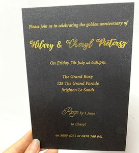 5x7 الأسود والذهبي ختم الساخنة احباط بطاقات دعوة الزفاف لحفلات الزفاف الزفاف الحلو 16 Quinceanera عيد ميلاد دعوات 15 سنة - Product Image 4