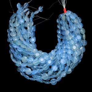 Kamal Gems Iceberg <b>Blue</b> Coin-Shaped Onyx <b>Beads</b> 15pcs for Beading Supplies - Product Image 1