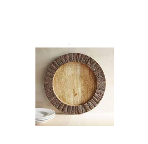 Ensemble d'assiettes à dessert avec chargeur en bois, vente en gros d'assiettes à dîner rondes en acacia pour mariage et restaurants - Product Image 6